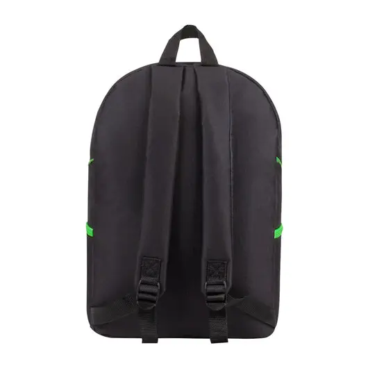 Рюкзак STAFF TRIP универсальный, 2 кармана, черный с салатовыми деталями, 40x27x15,5 см, 270788, фото 7