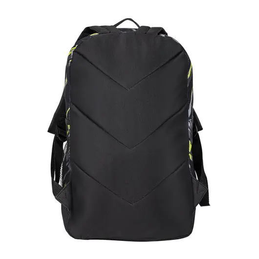 Рюкзак STAFF STRIKE универсальный, 3 кармана, черно-салатовый, 45х27х12 см, 270783, фото 7