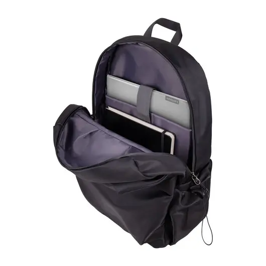 Рюкзак BRAUBERG INTENSE универсальный, с отделением для ноутбука, 2 отделения, черный, 43х31х13 см, 270800, фото 6