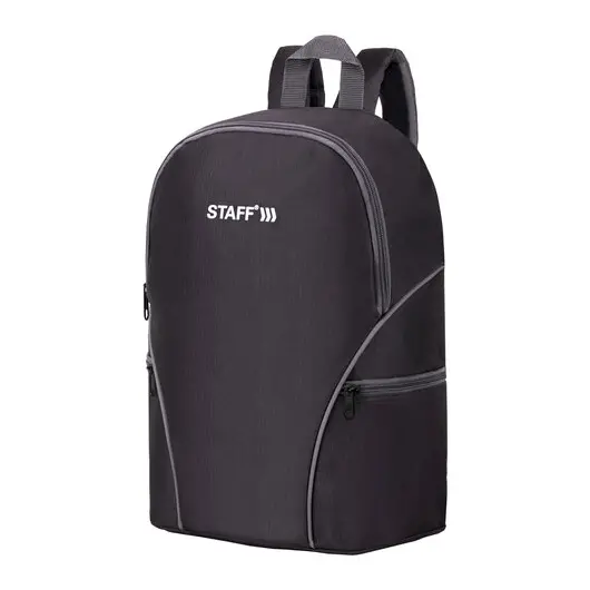 Рюкзак STAFF TRIP универсальный, 2 кармана, черный с серыми деталями, 40x27x15,5 см, 270787, фото 1