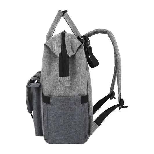 Рюкзак для мамы BRAUBERG MOMMY, крепления для коляски, термокарманы, серый, 41x24x17 см, 270818, фото 3