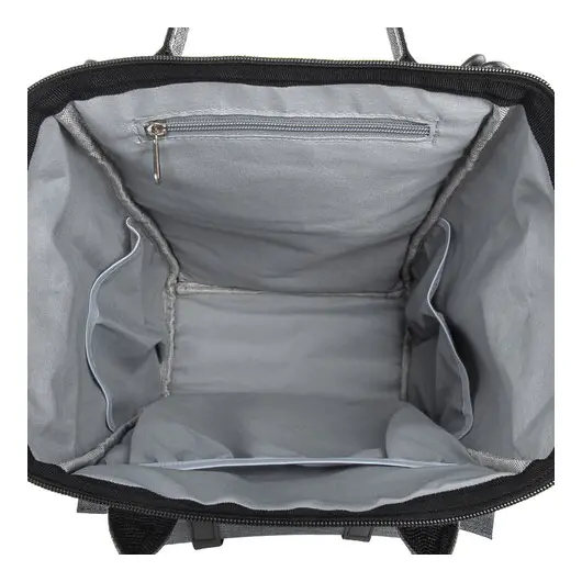 Рюкзак для мамы BRAUBERG MOMMY, крепления для коляски, термокарманы, серый, 41x24x17 см, 270818, фото 7