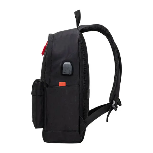 Рюкзак BRAUBERG URBAN универсальный с отделением для ноутбука, USB-порт, &quot;Energy&quot;, черный, 44х31х14 см, 270805, фото 5