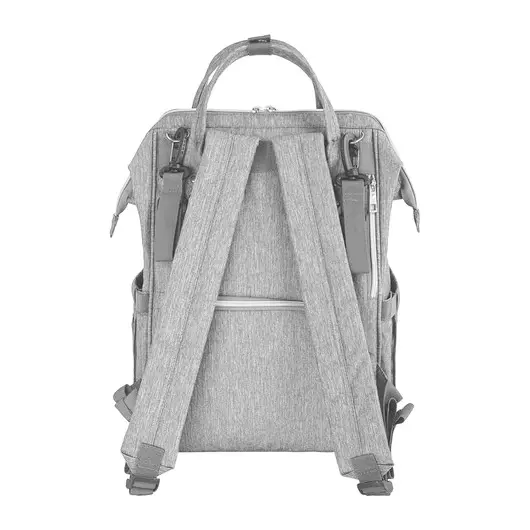 Рюкзак для мамы BRAUBERG MOMMY с ковриком, крепления на коляску, термокарманы, серый, 40x26x17 см, 270819, фото 8