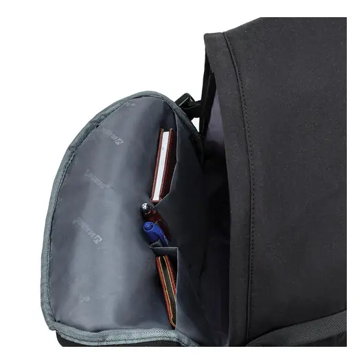 Рюкзак BRAUBERG FUSION универсальный, с отделением для ноутбука, карман-антивор, черный, 43х30х14 см, 271656, фото 12