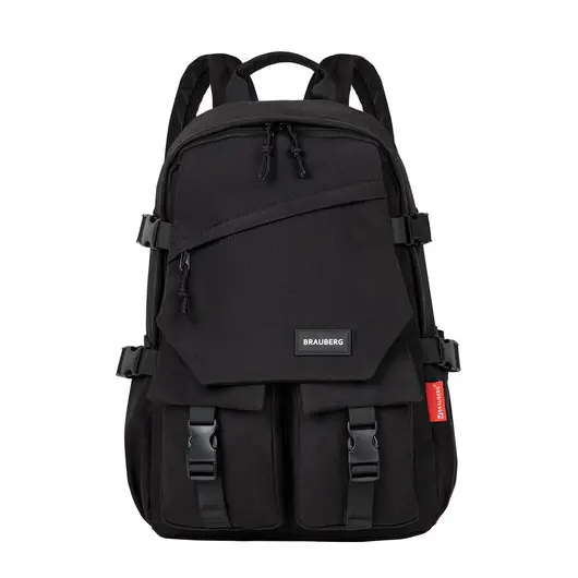 Рюкзак BRAUBERG FUSION универсальный, с отделением для ноутбука, карман-антивор, черный, 43х30х14 см, 271656, фото 3