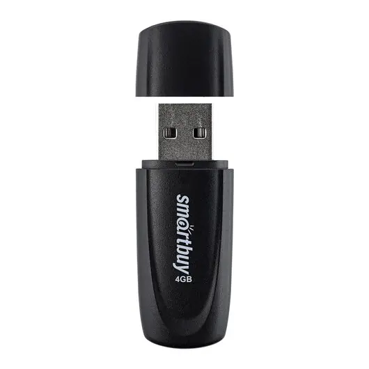 Флеш-диск 4 GB SMARTBUY Scout USB 2.0, черный, SB004GB2SCK, фото 3