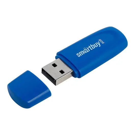 Флеш-диск 8GB SMARTBUY Scout USB 2.0, синий, SB008GB2SCB, фото 2