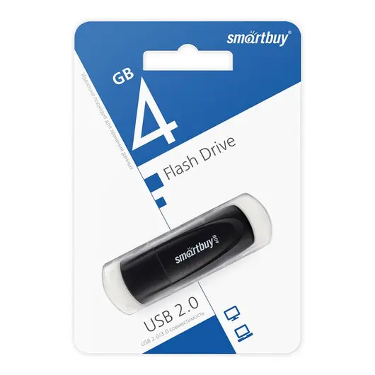 Флеш-диск 4 GB SMARTBUY Scout USB 2.0, черный, SB004GB2SCK, фото 4