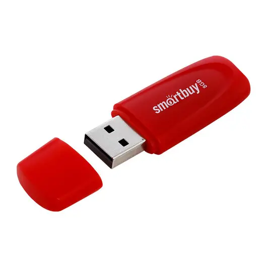 Флеш-диск 8GB SMARTBUY Scout USB 2.0, красный, SB008GB2SCR, фото 2