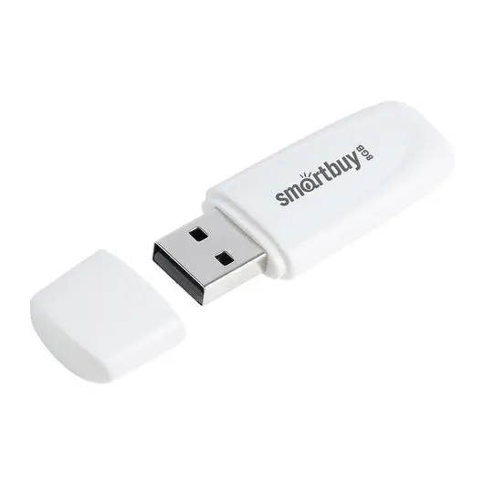 Флеш-диск 8 GB SMARTBUY Scout USB 2.0, белый, SB008GB2SCW, фото 2