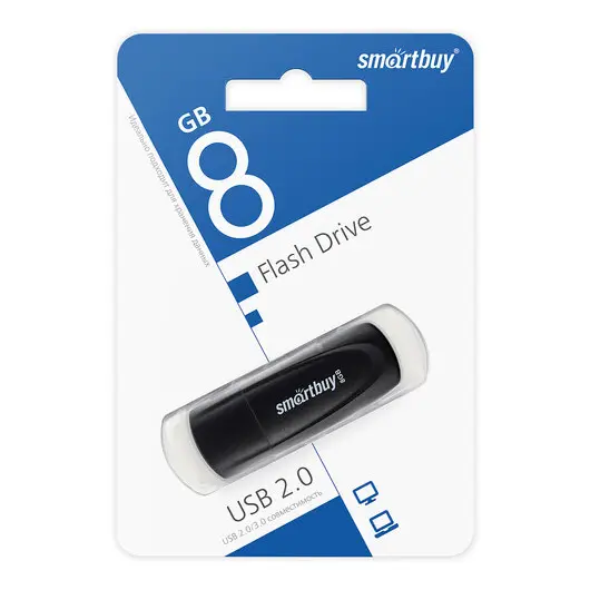 Флеш-диск 8GB SMARTBUY Scout USB 2.0, черный, SB008GB2SCK, фото 4