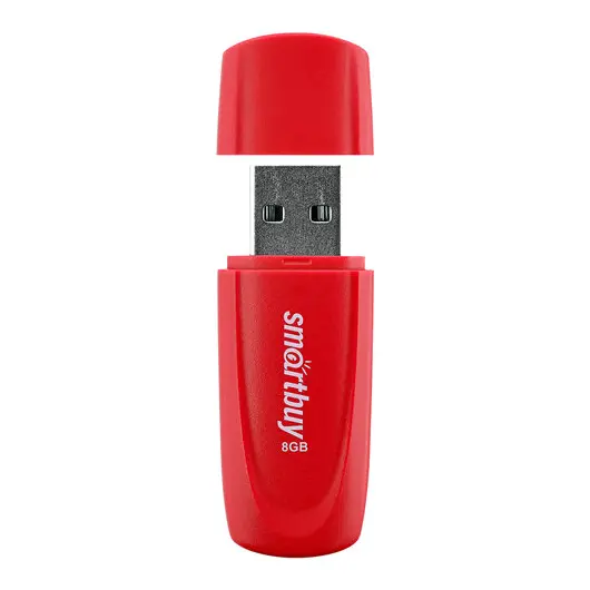 Флеш-диск 8GB SMARTBUY Scout USB 2.0, красный, SB008GB2SCR, фото 3