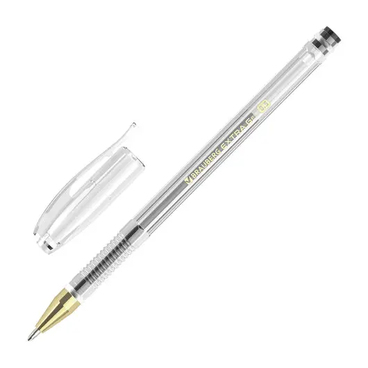 Ручка гелевая BRAUBERG &quot;EXTRA GLD&quot;, ЧЕРНАЯ, корпус прозрачный, узел 0,5 мм, линия 0,35 мм, 143901, фото 1