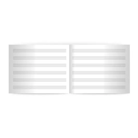 Тетрадь для нот А5 24л, обложка мелованный картон, горизонтальная, на скобе, BRAUBERG, Музыка, 404639, фото 3