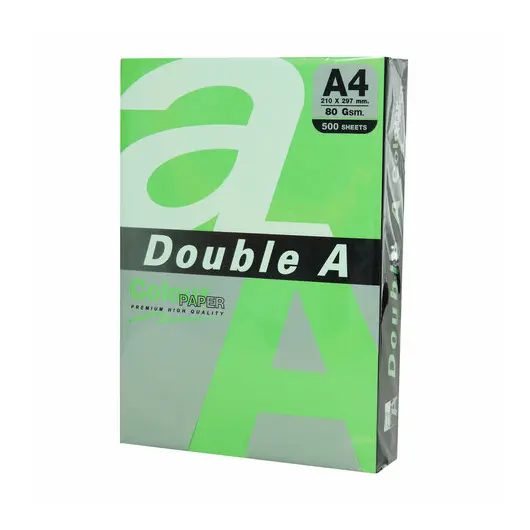 Бумага цветная DOUBLE A, А4, 80 г/м2, 500 л., интенсив, зелёная, фото 1