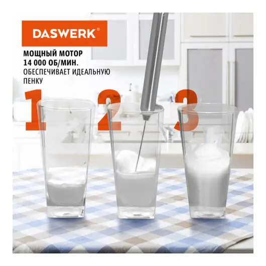 Капучинатор/вспениватель молока электрический из нержавеющей стали, DASWERK, 456177, фото 5