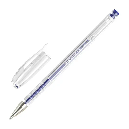 Ручка гелевая BRAUBERG &quot;EXTRA&quot;, СИНЯЯ, корпус прозрачный, узел 0,5 мм, линия 0,35 мм, 143902, фото 2