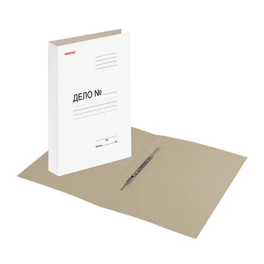 Скоросшиватель картонный мелованный ОФИСМАГ, гарантированная плотность 320 г/м2, белый, до 200 листов, 127820, фото 6