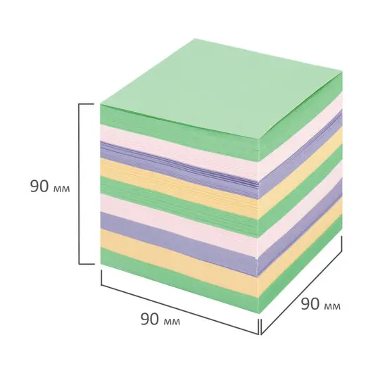 Блок для записей ОФИСМАГ в подставке прозрачной, куб 9х9х9 см, цветной, 127799, фото 5