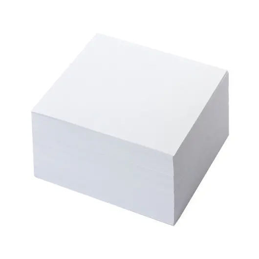 Блок для записей ОФИСМАГ в подставке прозрачной, куб 9х9х5 см, белый, белизна 95-98%, 127797, фото 3