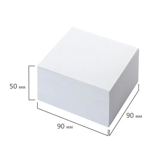 Блок для записей ОФИСМАГ в подставке прозрачной, куб 9х9х5 см, белый, белизна 95-98%, 127797, фото 4