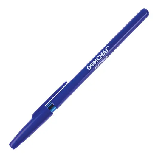 Ручка шариковая ОФИСМАГ &quot;Офисная&quot;, СИНЯЯ, корпус синий, узел 1 мм, линия письма 0,5 мм, 141117, фото 3