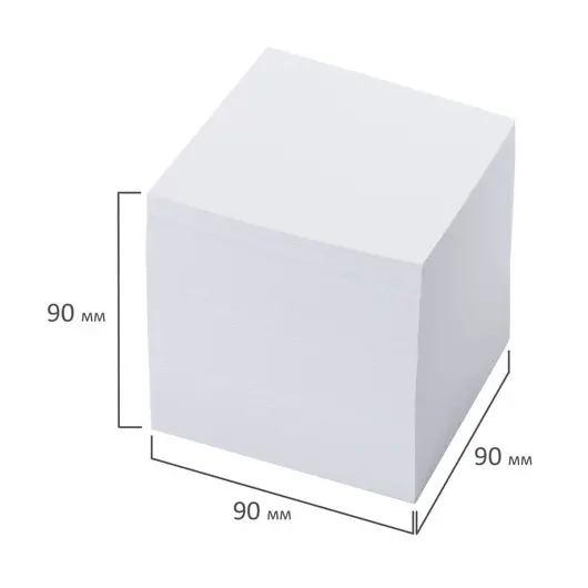 Блок для записей ОФИСМАГ в подставке прозрачной, куб 9х9х9 см, белый, белизна 95-98%, 127798, фото 4