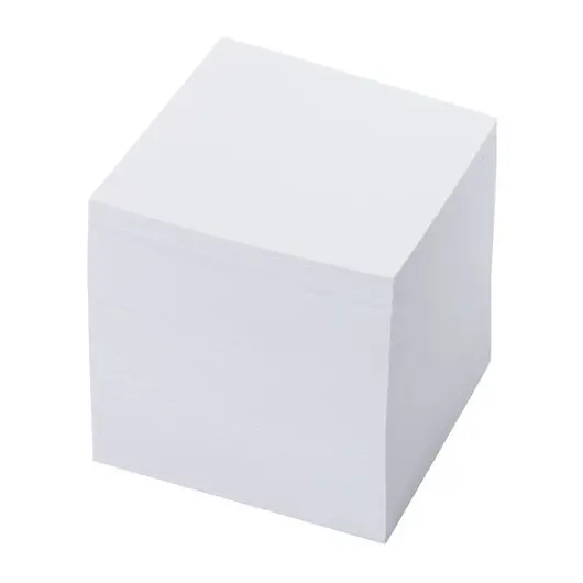 Блок для записей ОФИСМАГ в подставке прозрачной, куб 9х9х9 см, белый, белизна 95-98%, 127798, фото 3