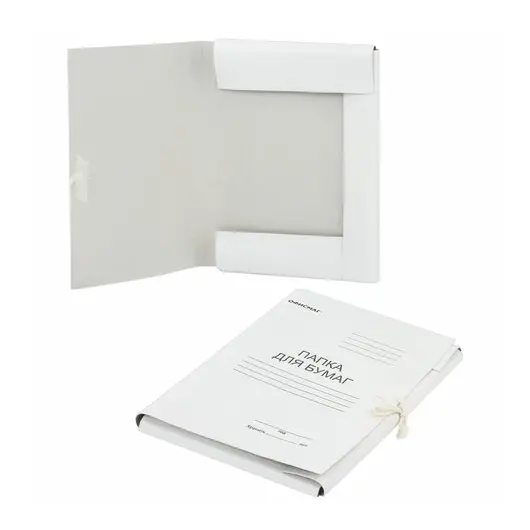 Папка для бумаг с завязками картонная ОФИСМАГ, гарантированная плотность 280 г/м2, до 200 листов, 124569, фото 6