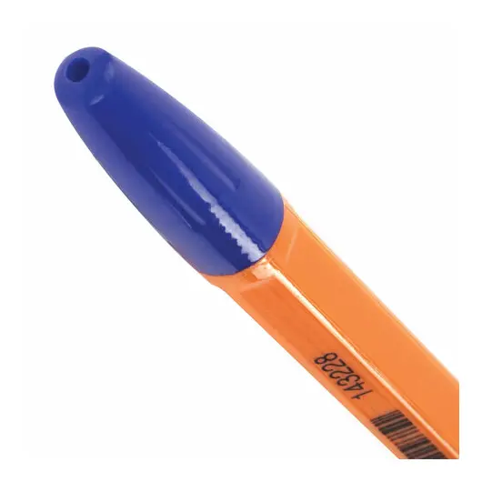 Ручка шариковая ОФИСМАГ &quot;X-333 Orange&quot;, СИНЯЯ, корпус оранжевый, узел 1 мм, линия письма 0,5 мм, 143228, фото 5