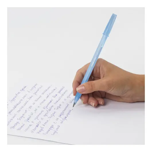 Ручка шариковая ОФИСМАГ i-STICK, СИНЯЯ, пишущий узел 0,7 мм, линия письма 0,35 мм, 143227, BP228, фото 8
