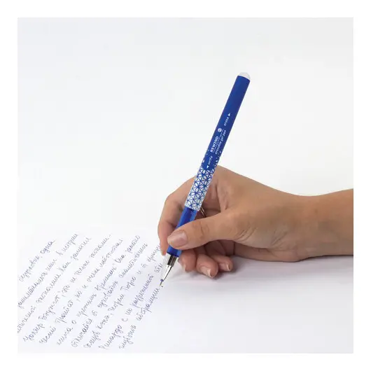 Ручка стираемая гелевая BRAUBERG &quot;REWIND&quot;, СИНЯЯ, игольчатый узел 0,5 мм, линия письма 0,35 мм, 144095, фото 7