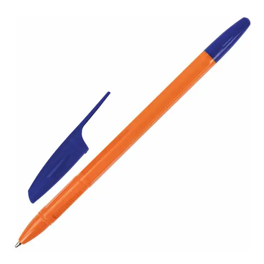 Ручка шариковая ОФИСМАГ &quot;X-333 Orange&quot;, СИНЯЯ, корпус оранжевый, узел 1 мм, линия письма 0,5 мм, 143228, фото 2