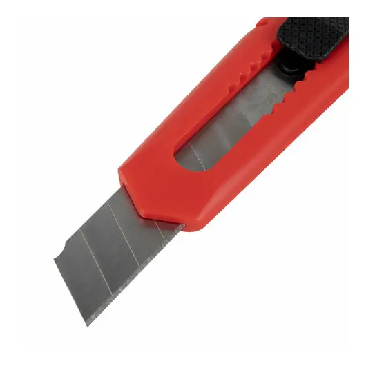 Нож канцелярский 18 мм ОФИСМАГ &quot;Classic&quot;, фиксатор, корпус красный, упаковка с европодвесом, 238226, фото 8