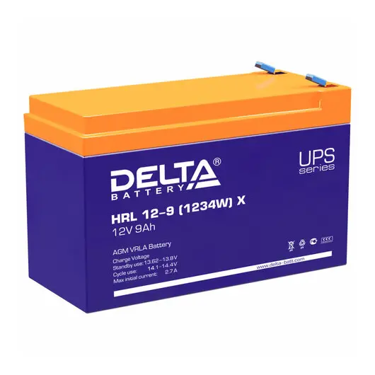 Аккумуляторная батарея для ИБП любых торговых марок, 12 В, 9 Ач, 151х65х94 мм, DELTA, HRL 12-9 (12-34W) X, HRL12-9(1234W)X, фото 1