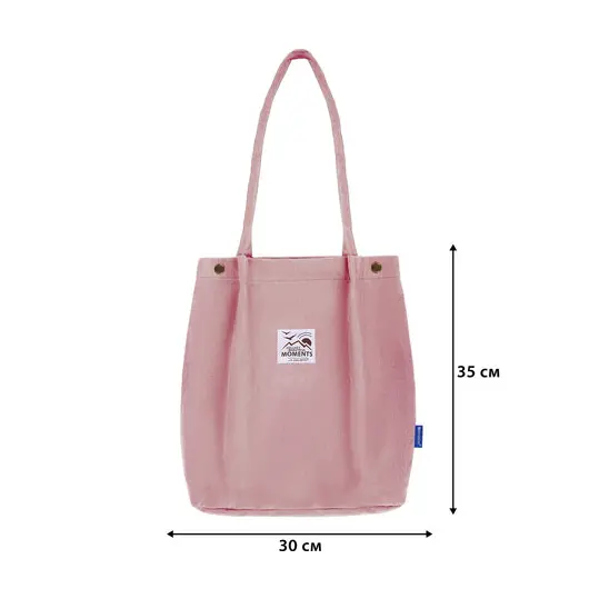 Сумка-шоппер BRAUBERG MOMENTS, вельвет, 35х30 см, розовый, 271907, фото 9