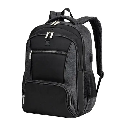 Рюкзак BRAUBERG URBAN универсальный, с отделением для ноутбука, черный/серый, 46х30х18 см, 270750, фото 8