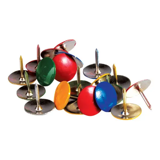 Кнопки канцелярские ОФИСМАГ, металлические, цветные, 10 мм, 50 шт., в картонной коробке, 226769, фото 3