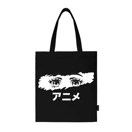 Сумка-шоппер BRAUBERG, канвас, 40х35 см, черный, &quot;Anime eyes&quot;, 271897, фото 1