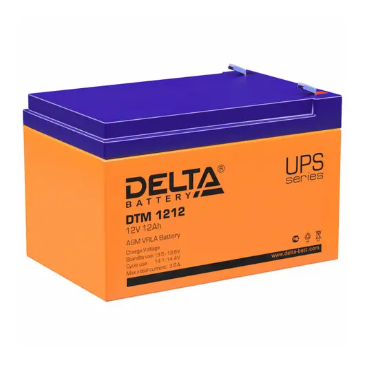 Аккумуляторная батарея для ИБП любых торговых марок, 12 В, 12 Ач, 151х98х95 мм, DELTA, DTM 1212, фото 1