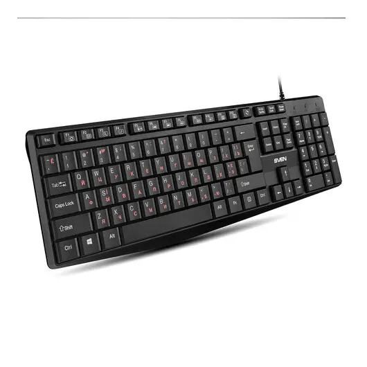Клавиатура проводная SVEN KB-S305, USB, 105 кнопок, черная, SV-018801, фото 2