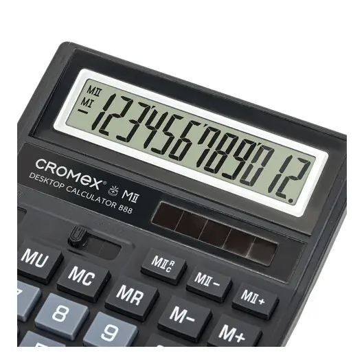 Калькулятор настольный СROMEX 888 (185x145 мм), 12 разрядов, ЧЕРНЫЙ, 271728, фото 6