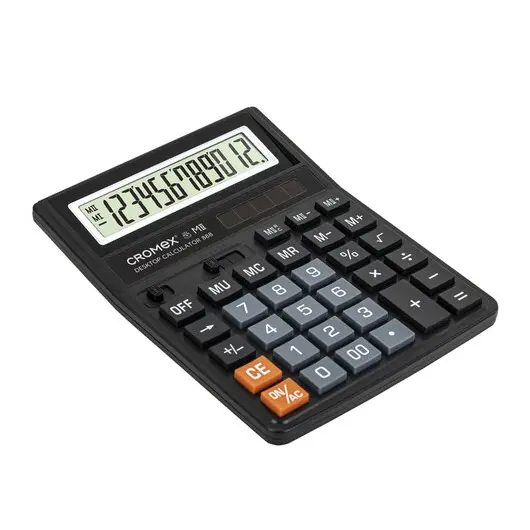 Калькулятор настольный СROMEX 888 (185x145 мм), 12 разрядов, ЧЕРНЫЙ, 271728, фото 11