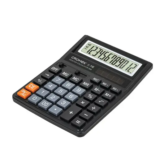 Калькулятор настольный СROMEX 888 (185x145 мм), 12 разрядов, ЧЕРНЫЙ, 271728, фото 4