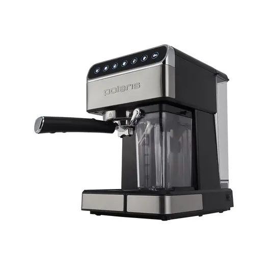 Кофеварка рожковая POLARIS PCM 1535E, 1400 Вт, объем 1,8 л, 15 бар, автокапучинатор, черная, 37135, фото 3