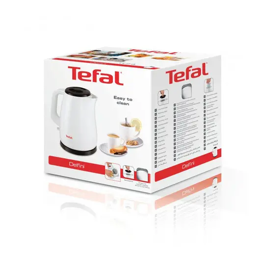 Чайник TEFAL KO150130, 1,5 л, 2400 Вт, закрытый нагревательный элемент, пластик, белый, 7211002180, фото 7