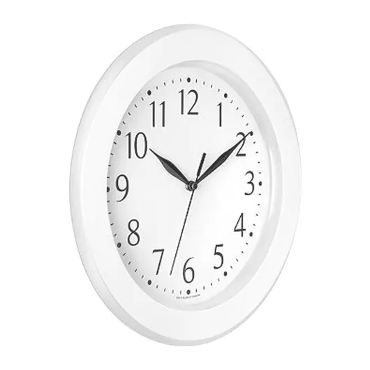 Часы настенные TROYKATIME (TROYKA) 122211201, круг, белые, белая рамка, 30х30х3,8 см, фото 2
