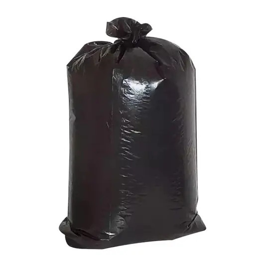 Мешки для мусора 160 л, черные, в пачке 50 штук, прочные, ПВД 35 мкм, 90х110 см, 608327, фото 3