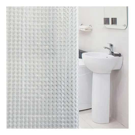 Штора для ванной комнаты LENS FLARE с 3D-эффектом водонепроницаемая, 180х180 см, LAIMA HOME, 608450, фото 10